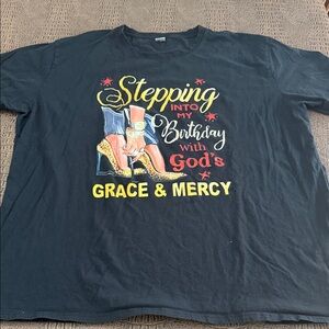 Birthday Graphic T-Shirt 5XL Stepping Into My Birthday with Grace & Mercy